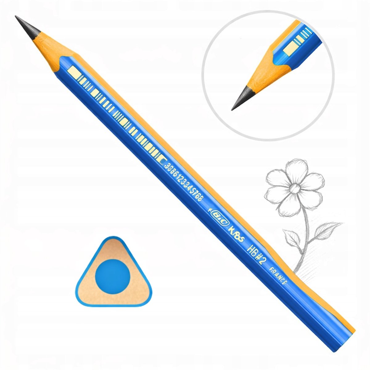 BIC Dik Potlood HB Blauw - Ideaal voor Kinderen