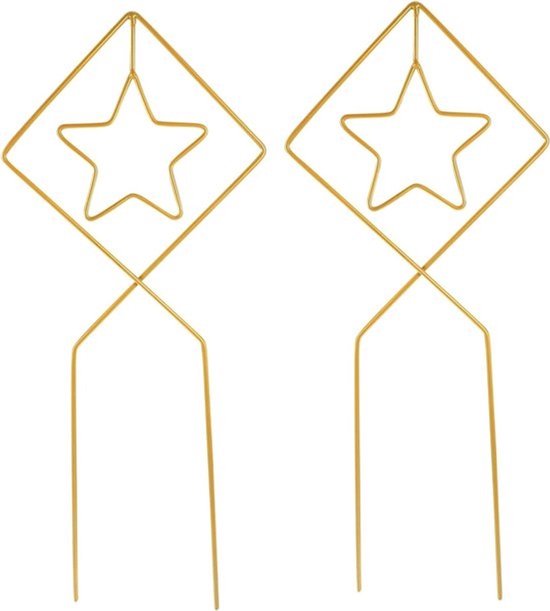 Klimplantsteunen Stervorm - Tuinrek Planten - Planten Ondersteunen - Duurzaam Metaal - 44 cm Hoog - Goud