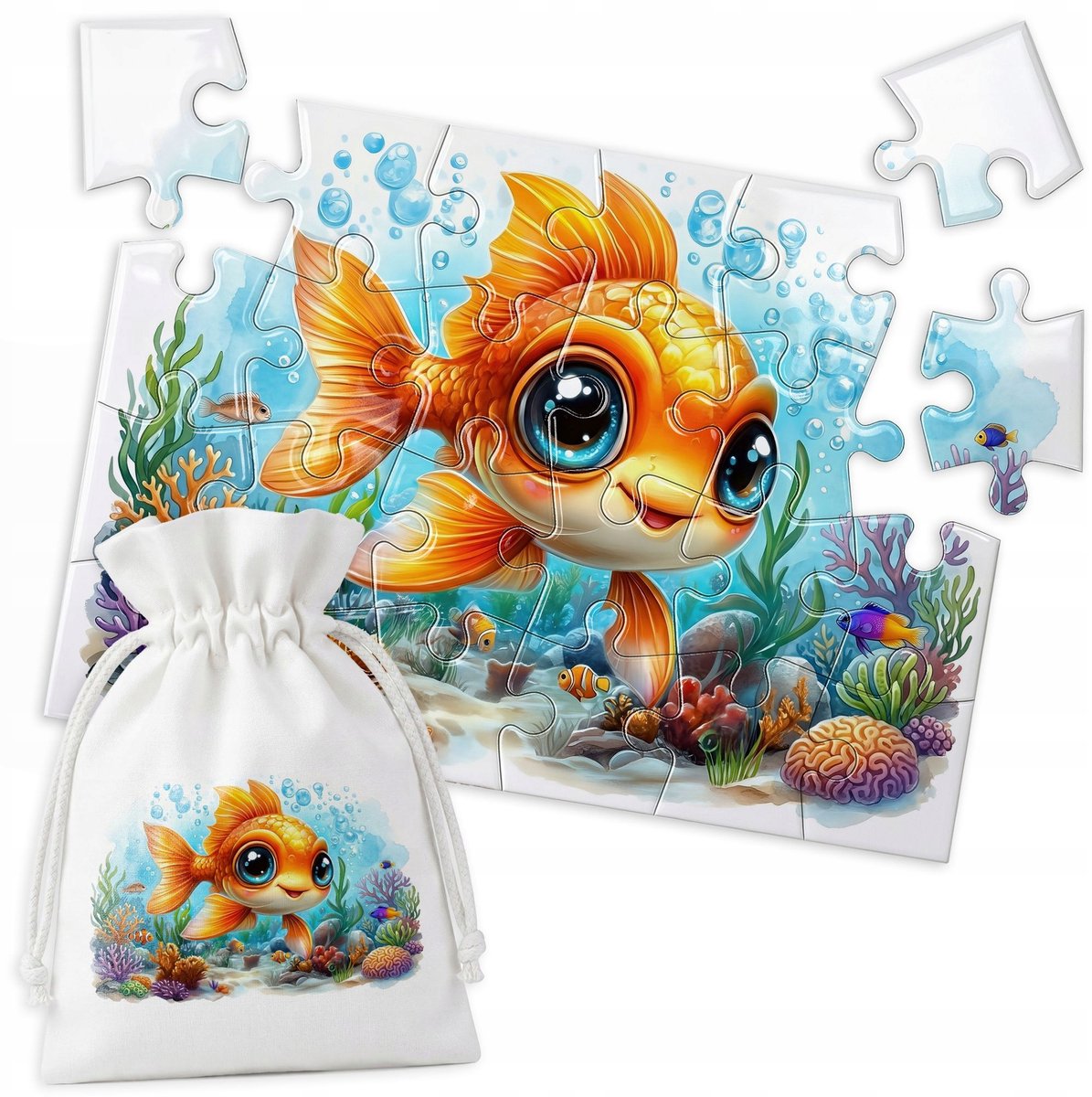 Houten Puzzel Goudvis Oceaan 24 Stukjes - Leuk voor Kinderen