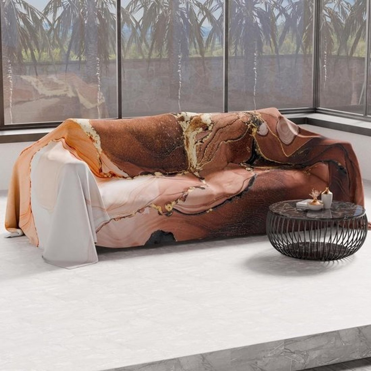 Zomersprei Tweepersoonsbed - Licht Dekbed Bedsprei - Slaapkamer Decoratie - 100% Hypoallergeen Microvezel - 265 x 265 cm - Marble Taupe