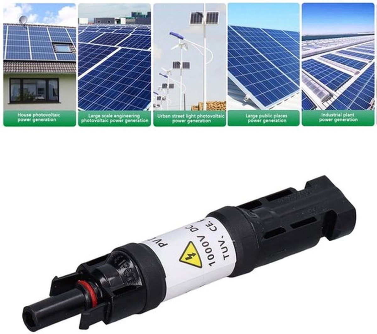Zonne-zekering connector - Waterdicht - 1000V - Mannelijke en vrouwelijke connector - Geschikt voor zonnepanelen - 10A