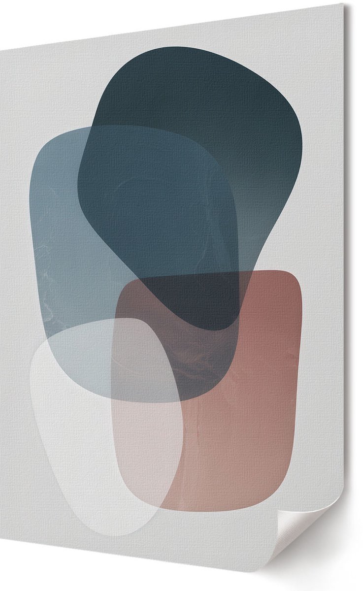Coloray Polycanvas Poster - New Yorkse Sneeuwbol, Illustratie - A2 - Blauw Kunst - Rechthoek - Kunstposter - Woonkamer, Slaapkamer, Kantoor - Modern