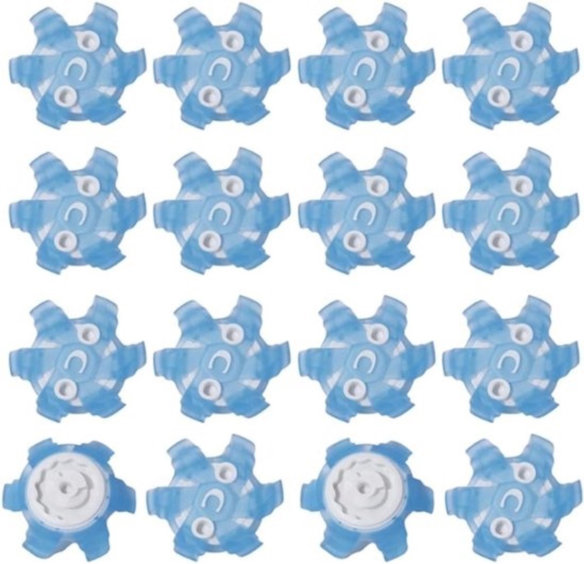 Golf Schoenplaatjes - Golf Noppen Schoenvervanging - Golfen Verbeteren - Zachte TPU Materiaal - 16 Stuks - Blauw Wit