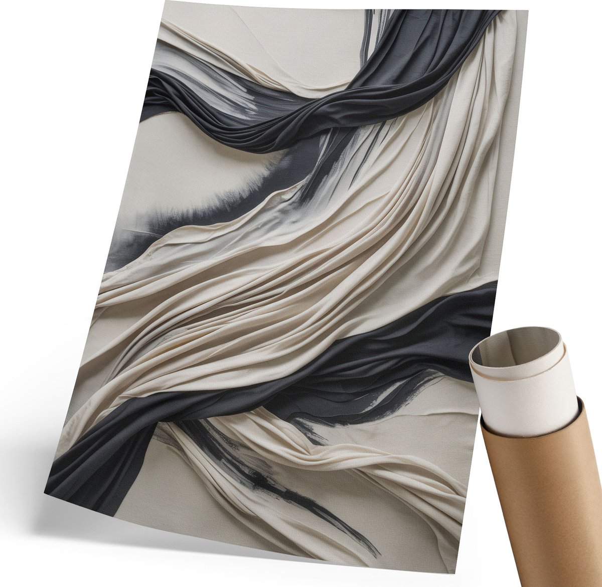 Coloray Polycanvas Poster - Moderne Ontwerpen, Schilderen - 210 x 297 mm - Zwart Kunst - Rechthoek - Muurdecoratie - Woonkamer, Slaapkamer, Kantoor - Expressief
