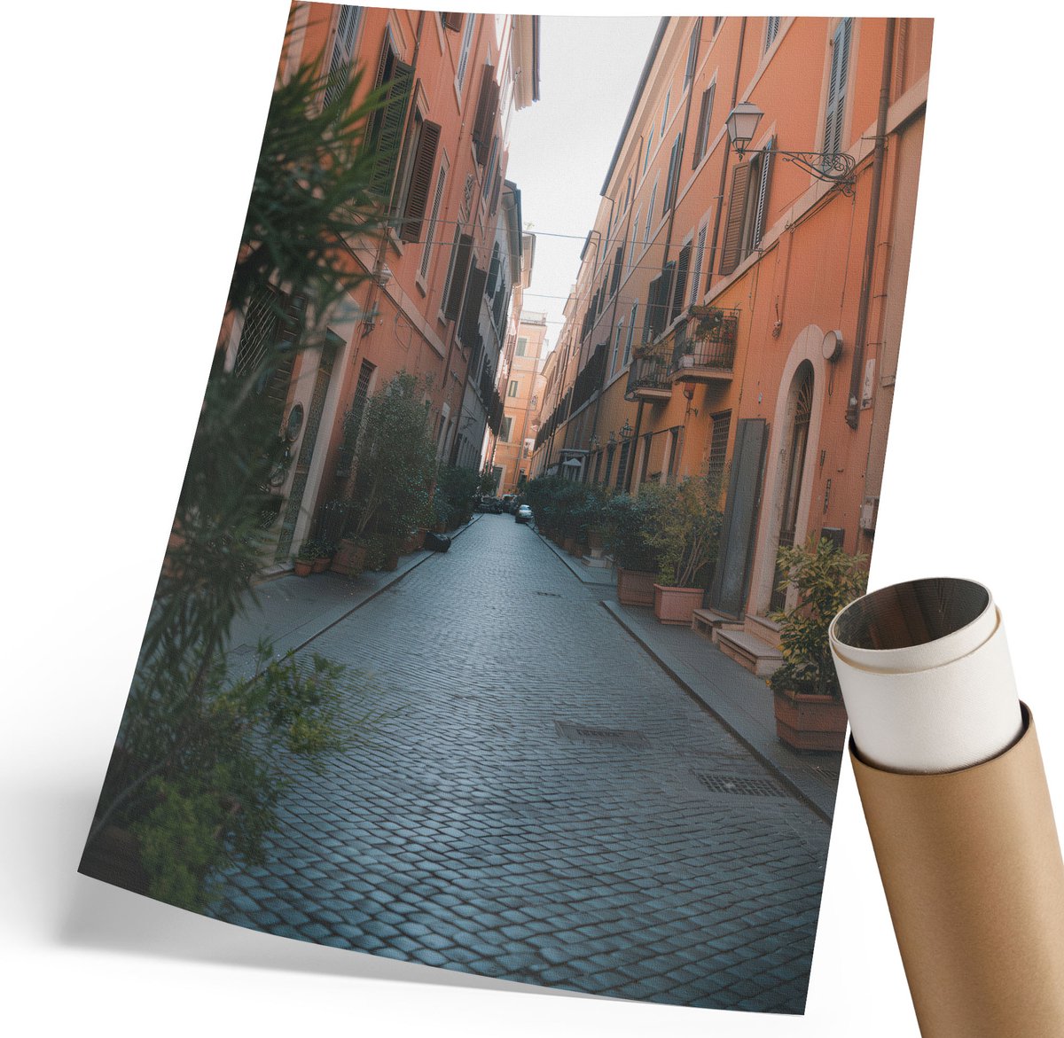 Coloray Polycanvas Wandposter - Stedelijk Landschap, Fotografie - 210 x 297 mm - Oranje Poster - Rechthoek - Canvasposter - Woonkamer, Slaapkamer, Kantoor - Klassiek