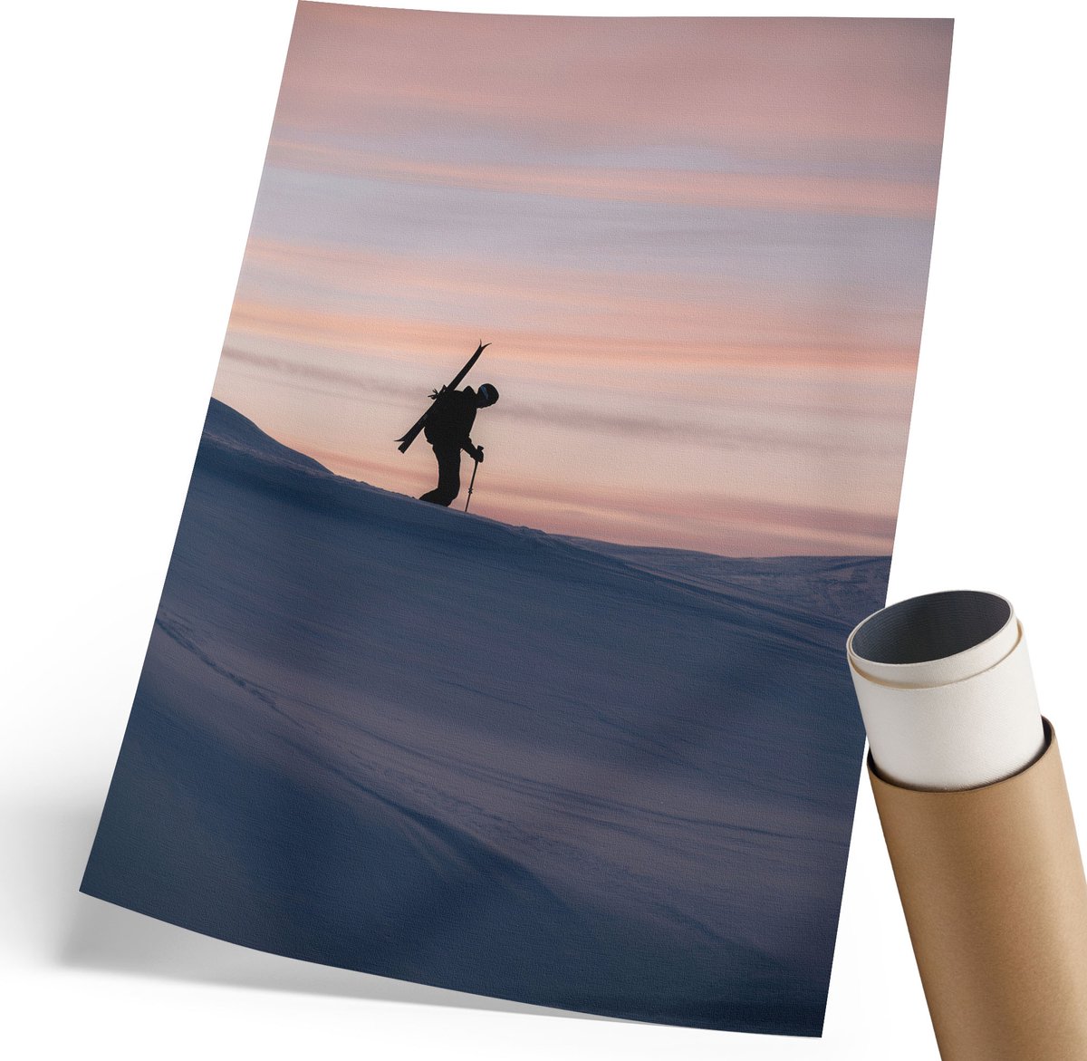Coloray Polycanvas Wandposter - Sint Christoffel, Schilderen - 420 x 594 mm - Bruin Design - Rechthoek - Canvasposter - Woonkamer, Slaapkamer, Kantoor - Expressief