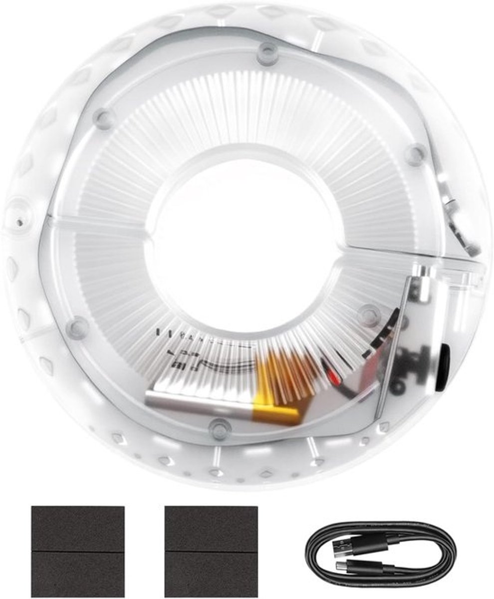 Fietsspaaklamp - LED verlichting - Fiets veiligheid - Intelligente inductie - 7 kleuren 18 modi - Wit
