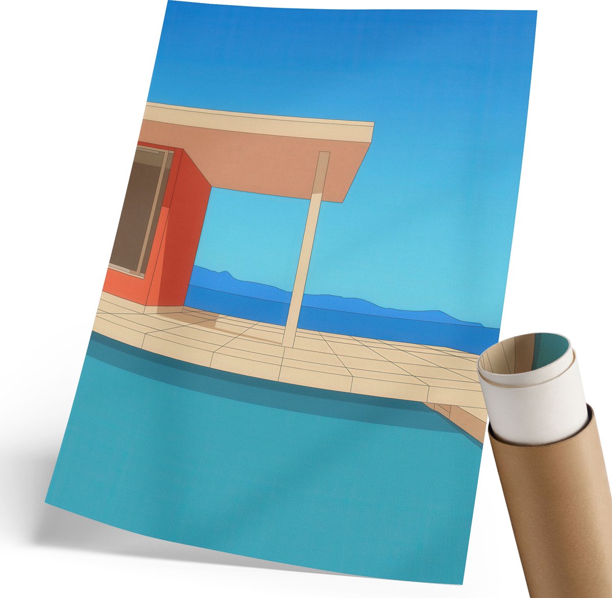 Wallfluent Polycanvas Wandposter - Varen En Water, Fotografie - 420 x 594 mm - Zwart Wandposter - Rechthoek - Canvasposter - Woonkamer, Slaapkamer, Kantoor - Klassiek