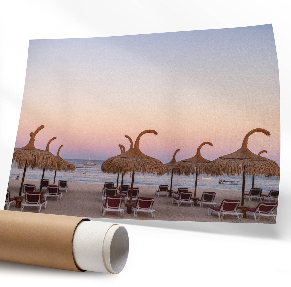 Coloray Polycanvas Wandposter - Lineaire Vlakken, Lijntekening - 594 x 840 mm - Wit Kunst - Rechthoek - Wandkunstwerk - Slaapkamer - Minimalist