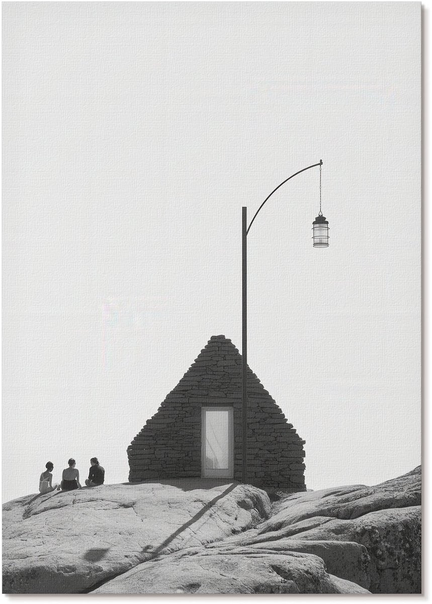Tulup Canvas Poster Polycanvas - Minimalistisch Landschap, Fotografie - A4 - Zwart-wit Poster - Rechthoek - Kunstposter - Woonkamer, Slaapkamer, Kantoor - Minimalist