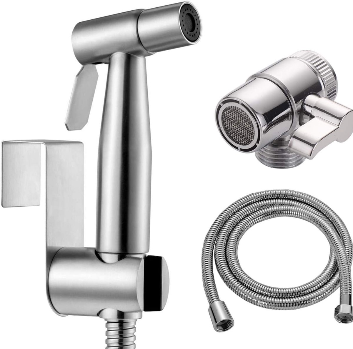 KIRA® Bidet - Bidet Toilet - Bidet Sprayer - Bidet Handdouche - Zilver - 6cm x 3cm x 12cm