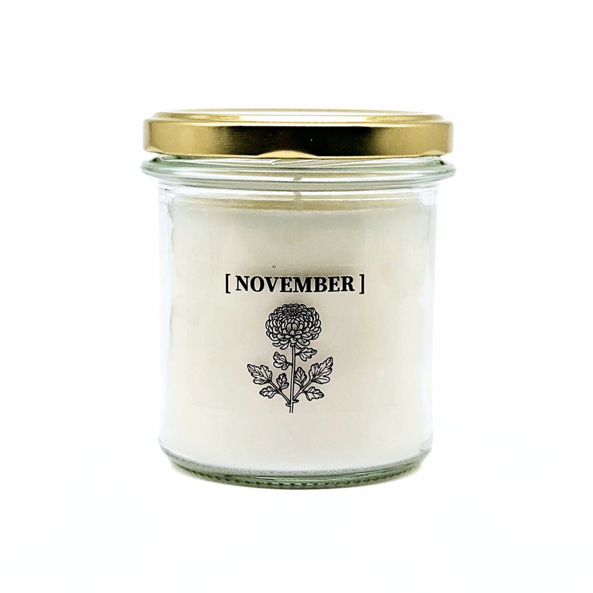 Candlelight-on - geurkaars met geboortebloem en geboortedatum - 4 november - o.b.v. sojawas en etherische oliën