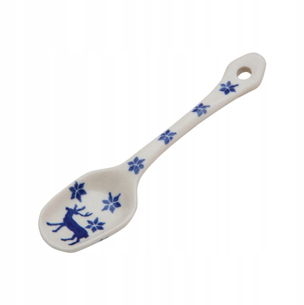 Bolesławiec Keramiek Lepel 13.5cm - Handgemaakt met Kerst Rendier Decoratie