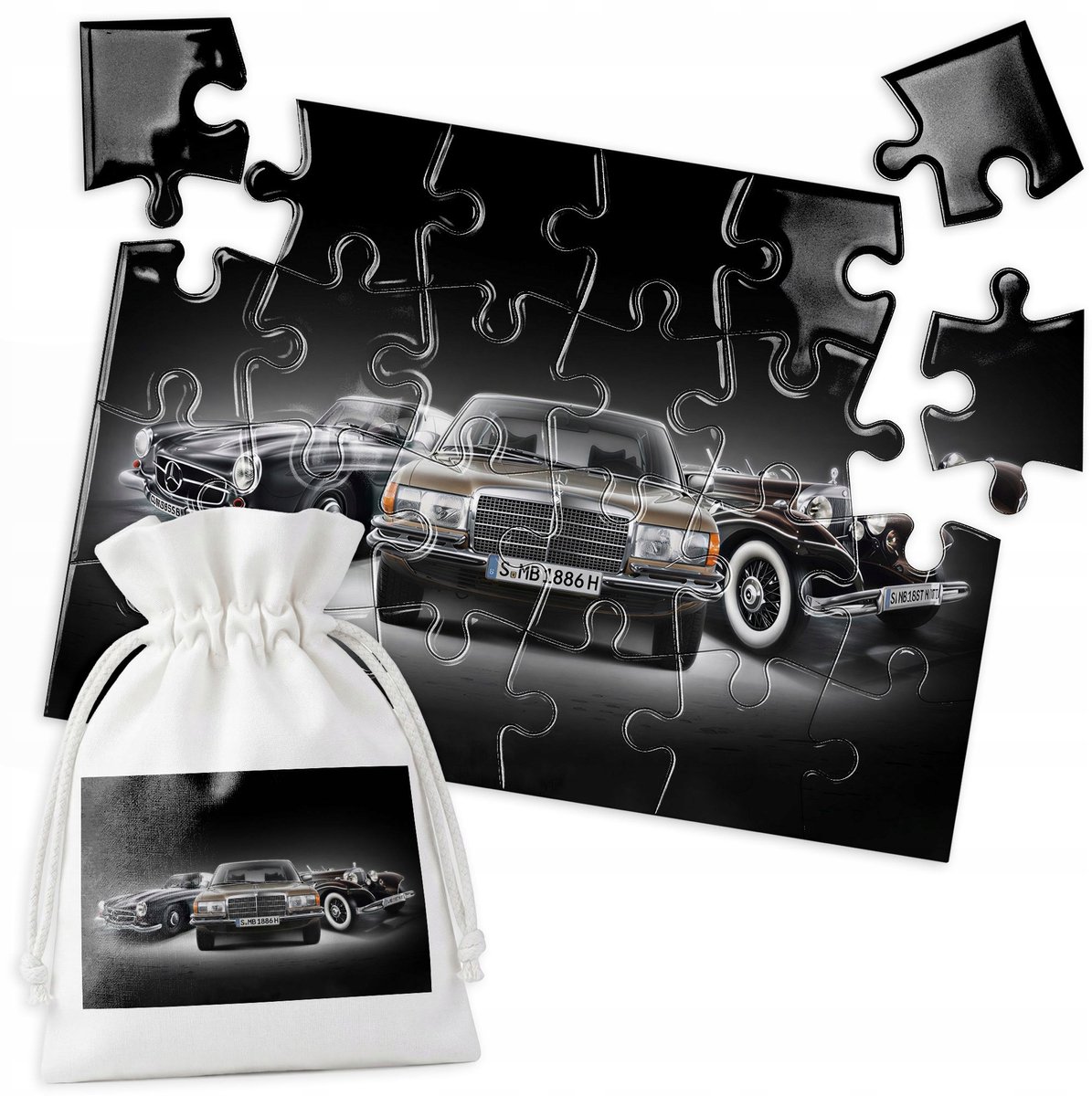 Klassieke Mercedes Benz autopuzzel - 24 stukjes