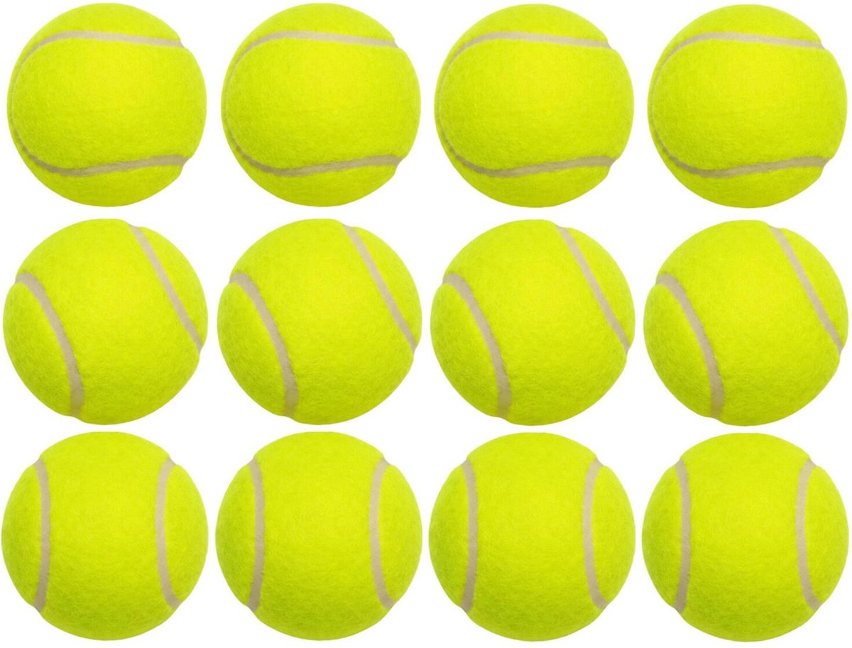 Vittali Tennisballen in verpakking - 12x stuks - geel - Super A-grade kwaliteit