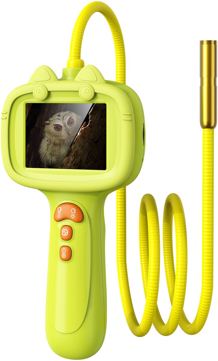 Endoscopische camera met verlichting voor kinderen - STEM-wetenschappelijk educatief speelgoed voor jongens en meisjes van 3, 4, 5, 6, 7, 8, 9 en 10 jaar | Verjaardagscadeau voor buitenavonturen en natuurontdekkingen - geel
