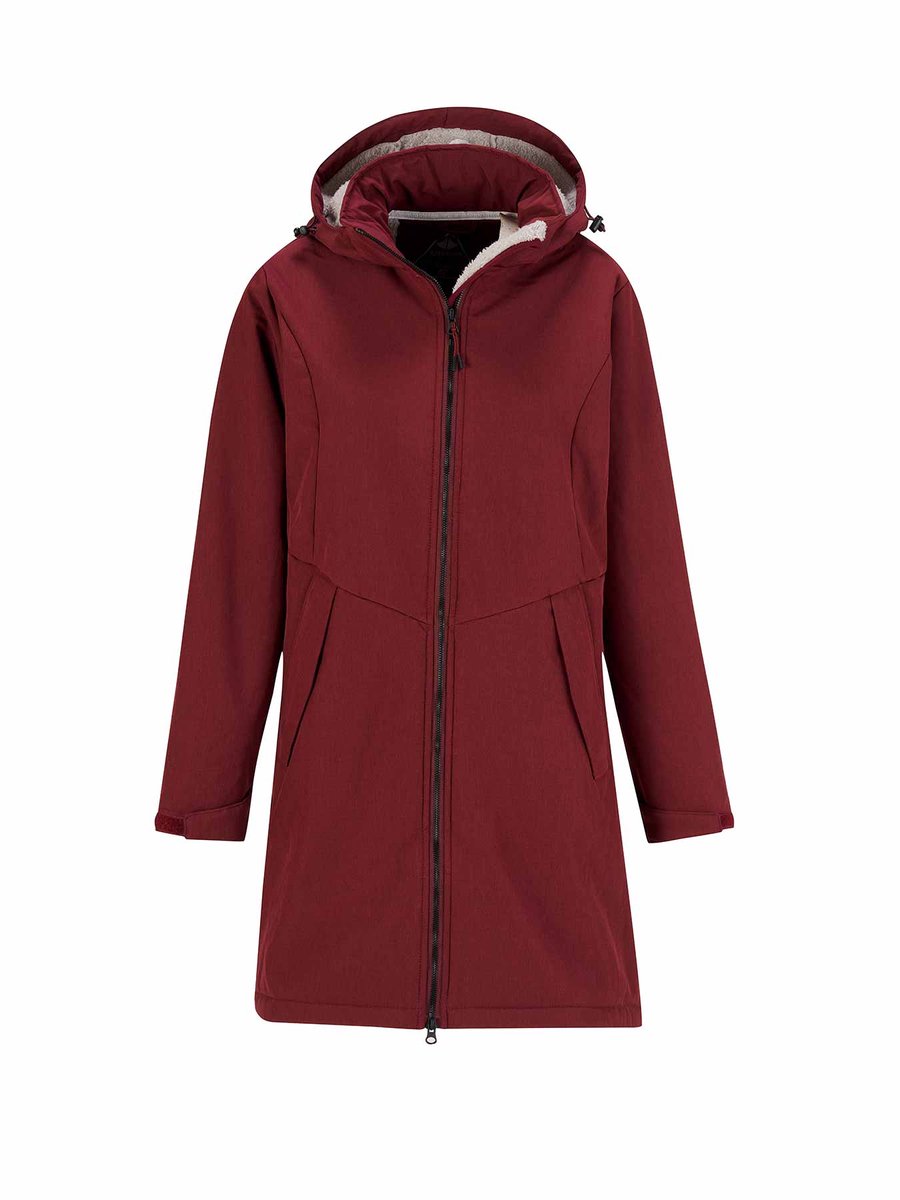 BJØRNSON Anneli Softshell Winterjas Dames Parka – Bordo Rood