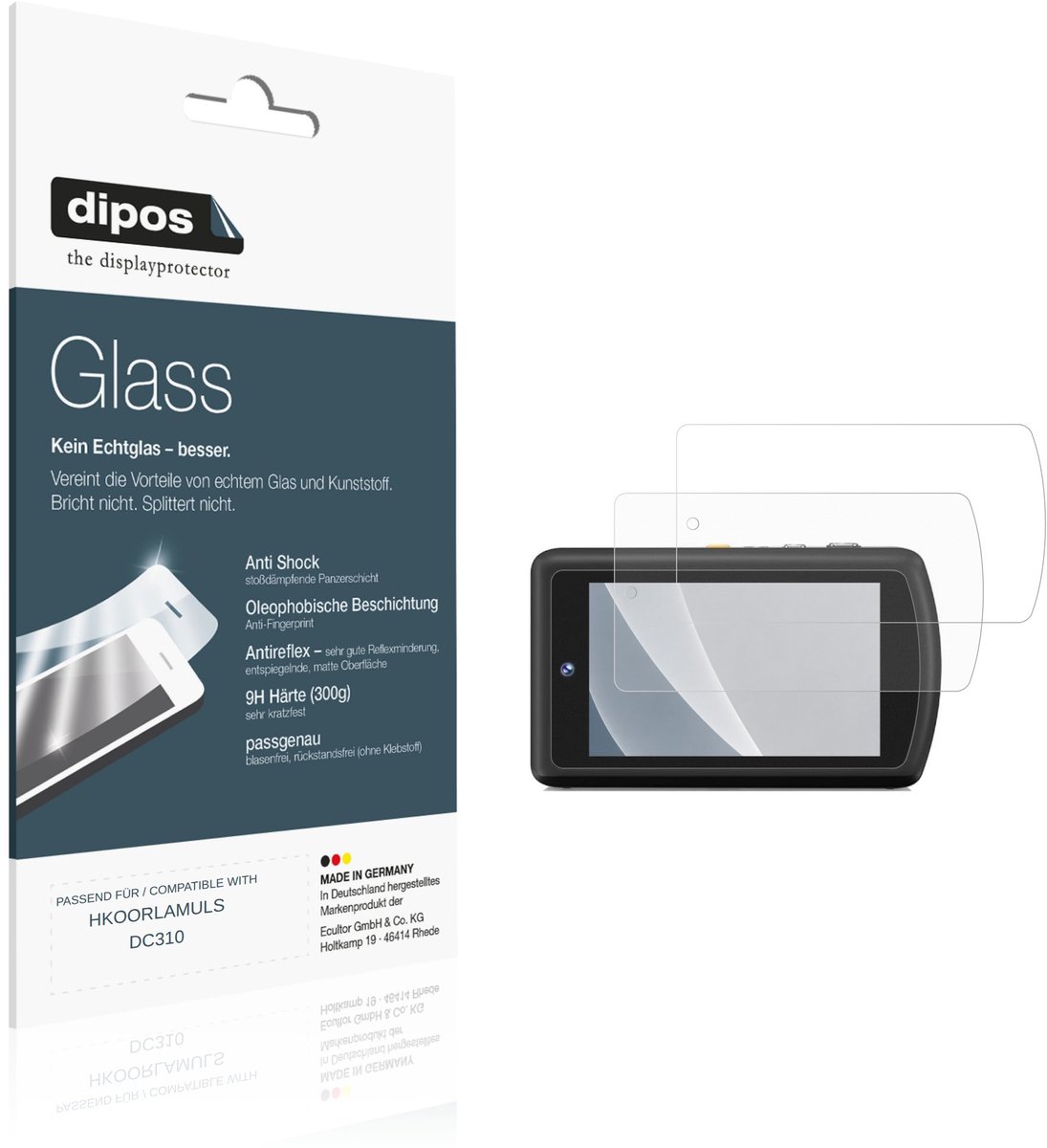 dipos – 2x Matte Pantserfolie geschikt voor HKOORLAMULS DC310 | 9H Screenprotector