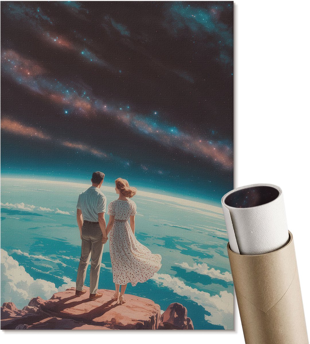 Coloray Polycanvas Wandposter - Moderne Architectuur, Fotografie - A3 - Grijs Patroon - Rechthoek - Canvasposter - Woonkamer, Slaapkamer, Kantoor - Modern