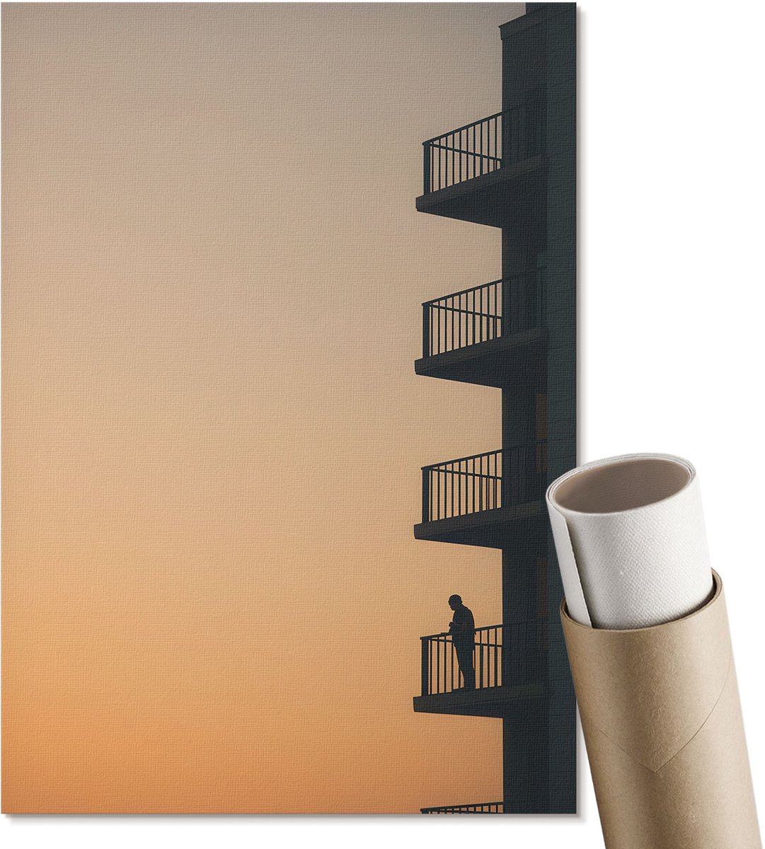 Coloray Polycanvas Wandposter - Benten, Schilderen - A3 - Wit Motief - Rechthoek - Canvasposter - Woonkamer, Slaapkamer, Kantoor - Klassiek