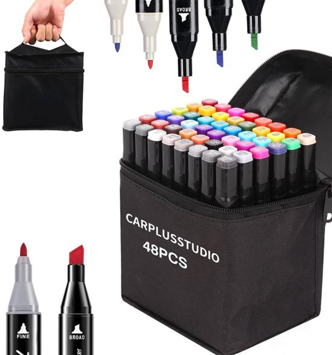 Dailygoody - Alcohol Marker Set - 48 kleuren alcohol marker - Twin Tip