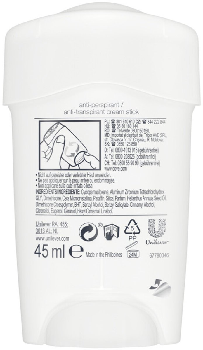 Dove - Deodorant Stick Maximum Protection Original - 6 x 45 ml - Voordeelverpakking