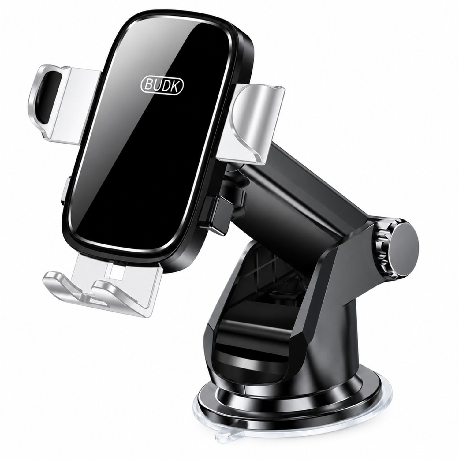 Telefoonhouder voor in de auto - uitschuifbare zuignap - zilver