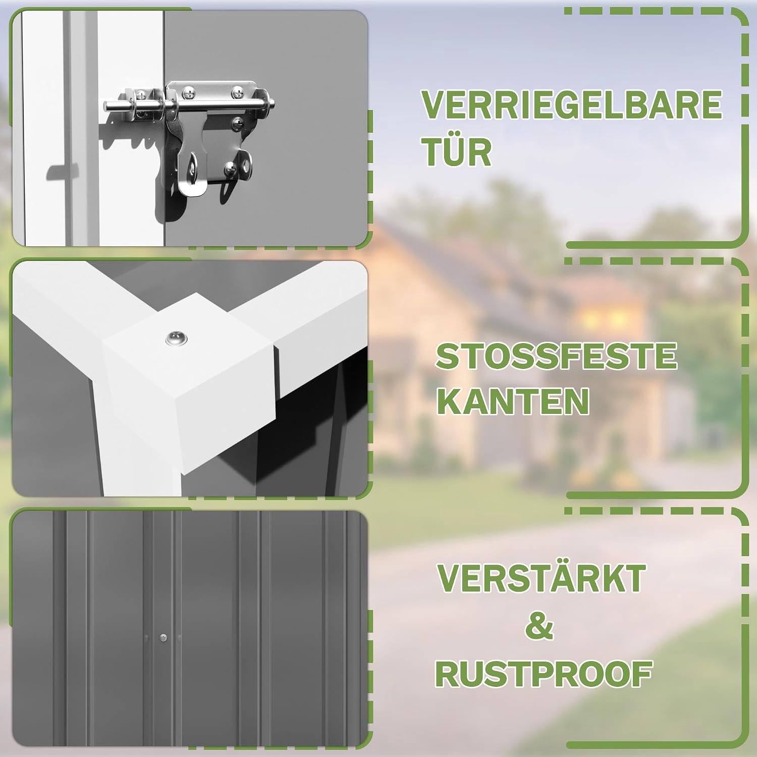 Laura Homestore Metalen Tuinhuisje & Gereedschapsschuur – 96 x 98 x 160 cm – Klein Tuinhuis – Weerbestendige Opslag voor Tuingereedschap – Grijs