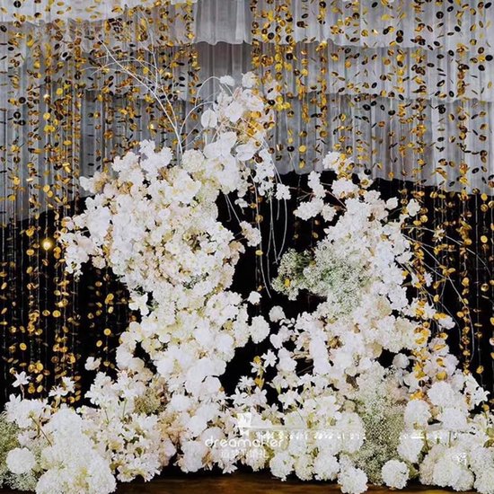 10 stuks paillettenslinger, 1 meter, pailletten, parelgordijn, glitter, papieren banner, glittergordijnen, hangende achtergrond, decoraties voor bruiloft, verjaardag, feest, decoratie, rond — afbeelding 3
