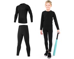 TBoonor Kinder thermisch ondergoed, jongens/meisjes ski thermisch ondergoed, warm en ademend thermisch ondergoed set, geschikt voor buiten sporten in de herfst en winter