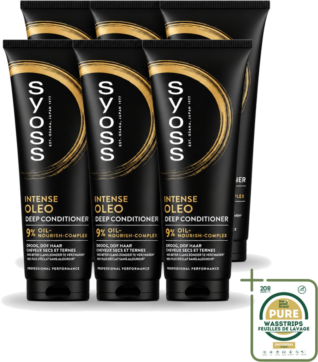 6 x Syoss - Intense Oleo - Deep Conditioner - Voedt & Verzacht - 250 ml - Wasstrips - Haarvoeding - Haarverzorging - Haarzacht - Haarpluis - Haarverzacht