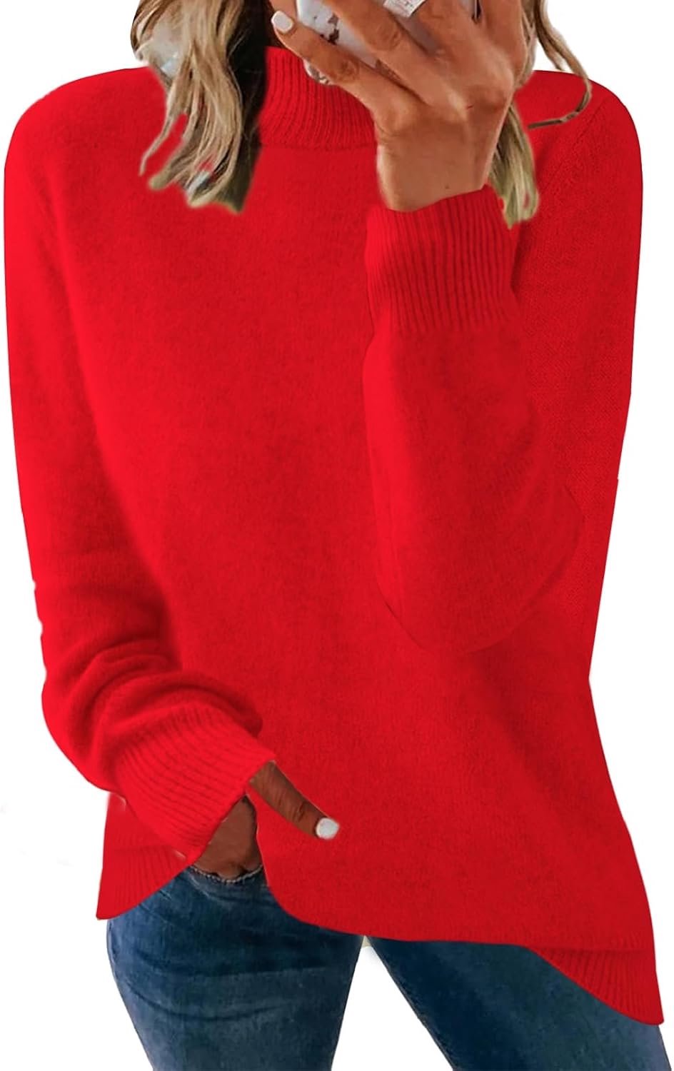 Yutdeng Damestrui, coltrui, lange mouwen, elegant, fijn gebreide trui, casual, pullover, T-shirt, rolkraag, pullover voor dames, winter en herfst