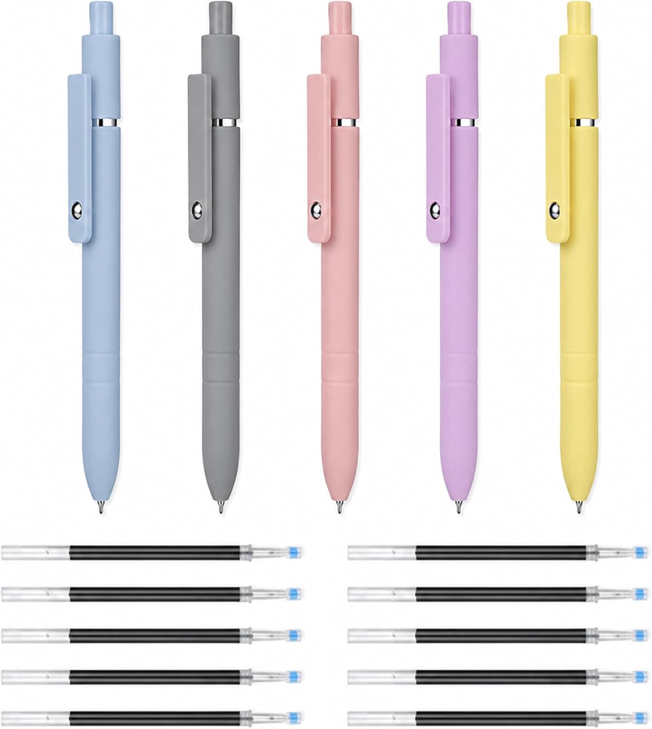 5 stuks zwarte gelpennen, hoge kwaliteit, fijne punt, gladde zwarte gelinkt, 0,5 mm dun, premium zwarte gelpen - ShopVlot