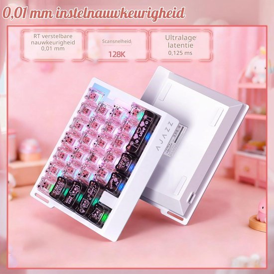 Ergonomisch 29 Toetsen Gaming Toetsenbord met RGB Verlichting voor Eén Hand - Zwart Roze — afbeelding 2