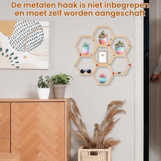 16 stuks zeshoekige honingraat cupcake standaard set - stevig dennenhout met 30 schattige bijen en 10 lieveheersbeestjes decoraties, doe-het-zelf stapelbaar bakken desserttoren voor bijenthemafeest — afbeelding 2