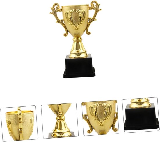 2 Stuks Delige Plastic Kinderbekers in Gouden Kleur Duurzame Prijsbekers Beloningstrophée voor Schoolwedstrijden Feestprijzen Sportevenementen Compacte Maat — afbeelding 5