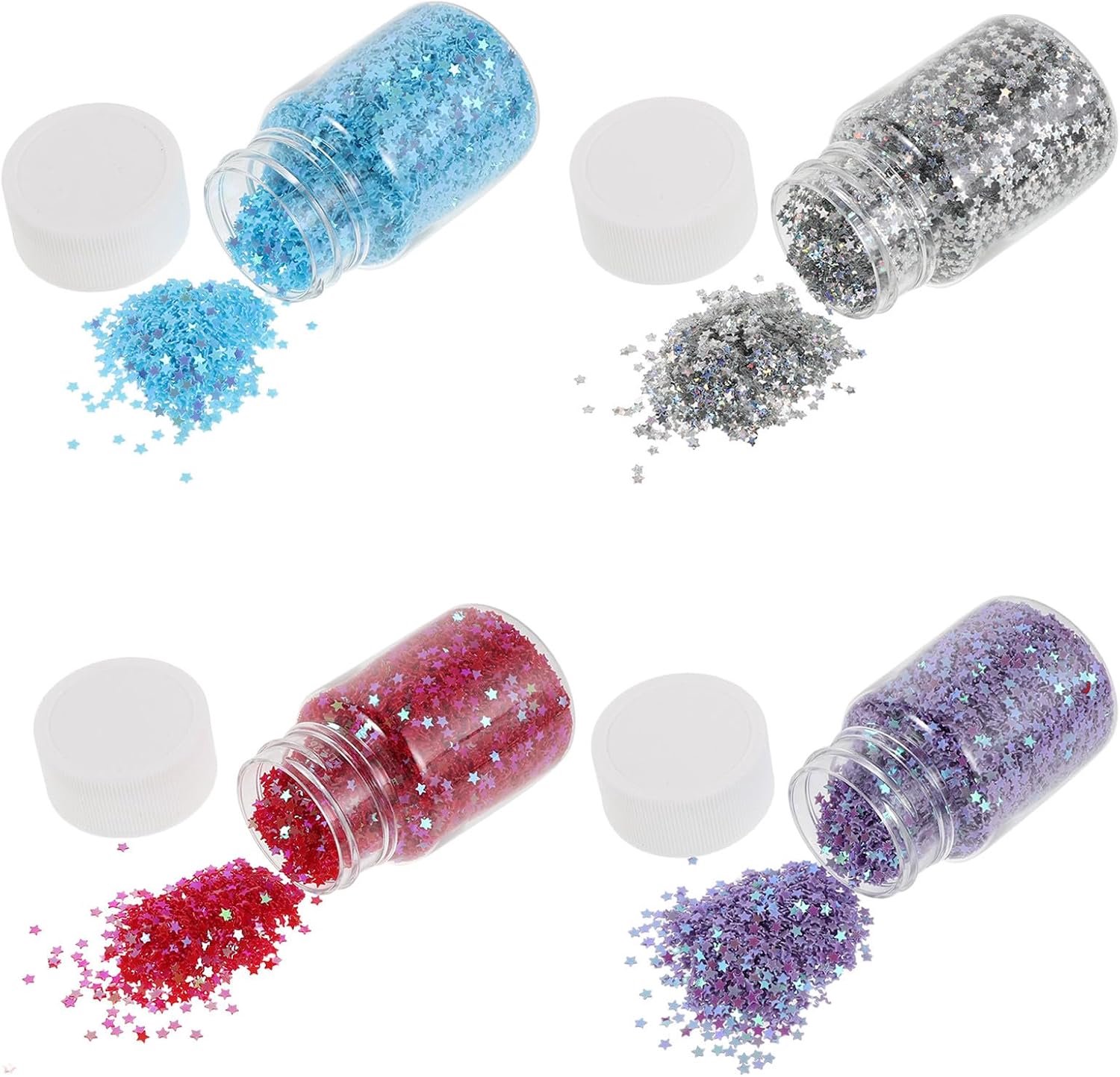 Flessen Losse Nagelglitters Holografische Stervormige Nail Art Charms in Pastelkleuren Organiseerbare DIY Manicure Decoratie voor Gel Acryl UV Nagels Geschikt voor Sieraden