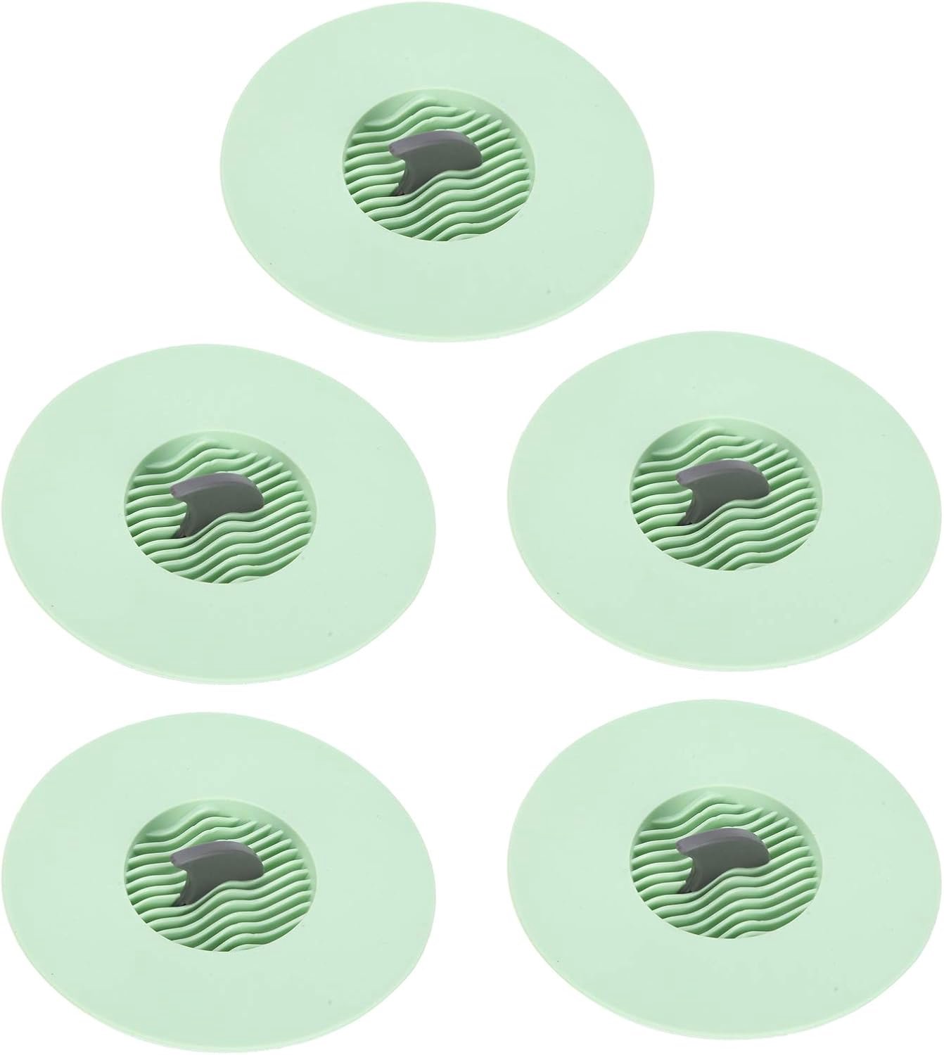 Chrees Vloerafvoerdeksel, groen, duurzaam, 5 stuks, stofdicht en waterdicht, voor gootsteen, keuken, badkamer, 10,9 cm diameter, 200 g (groen)