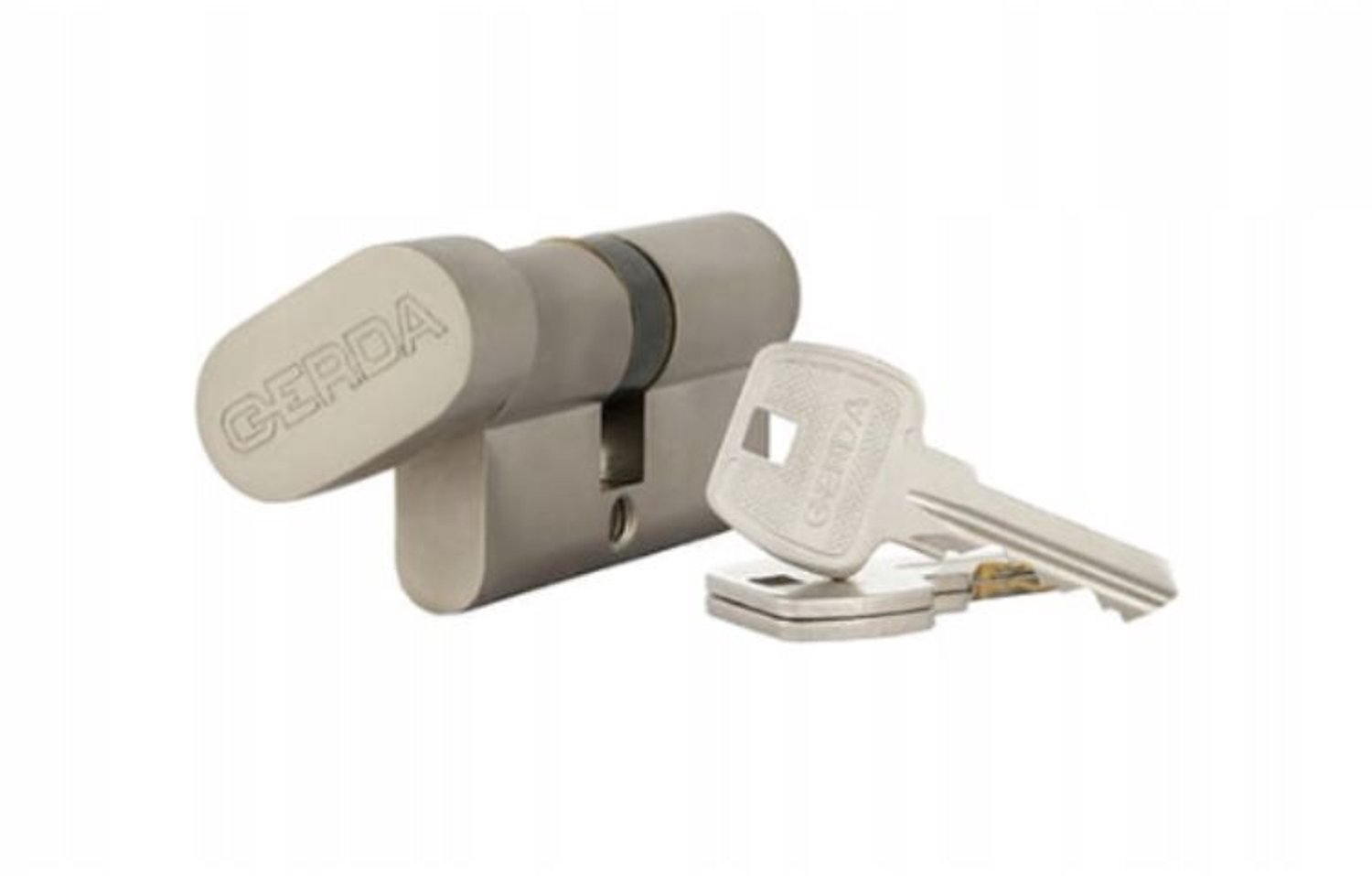 Gerda WKE1 Cilinder 50/30 Nikkel Satin met Knop