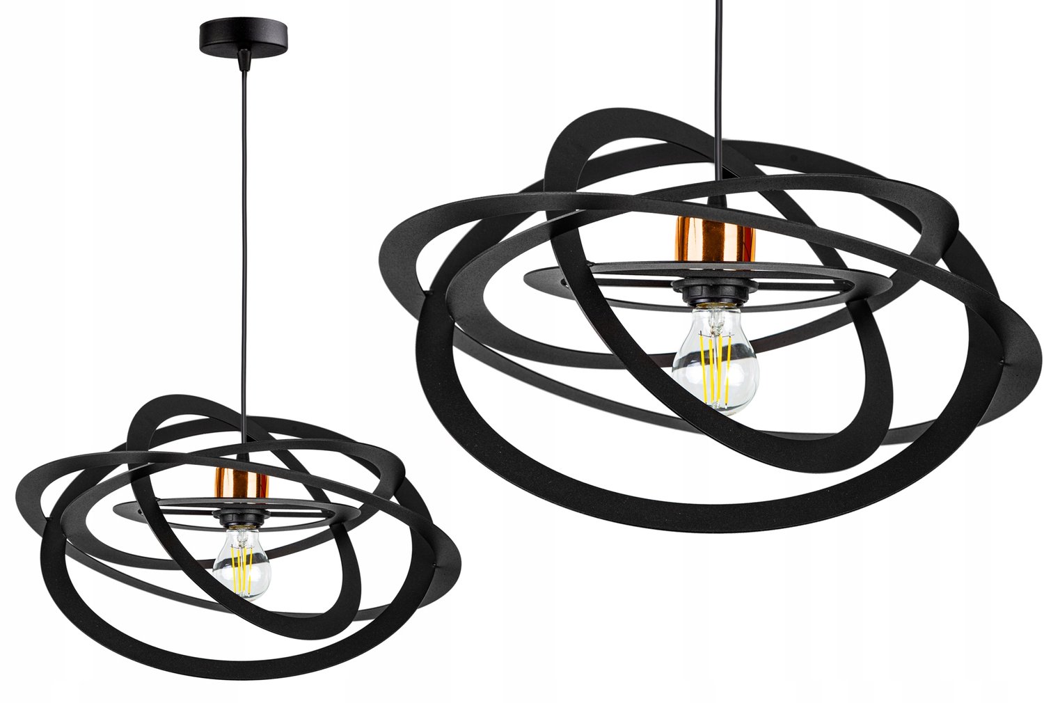 Loft Hanglamp Edison Zwart Koper/Chroom - Stijlvolle Verlichting