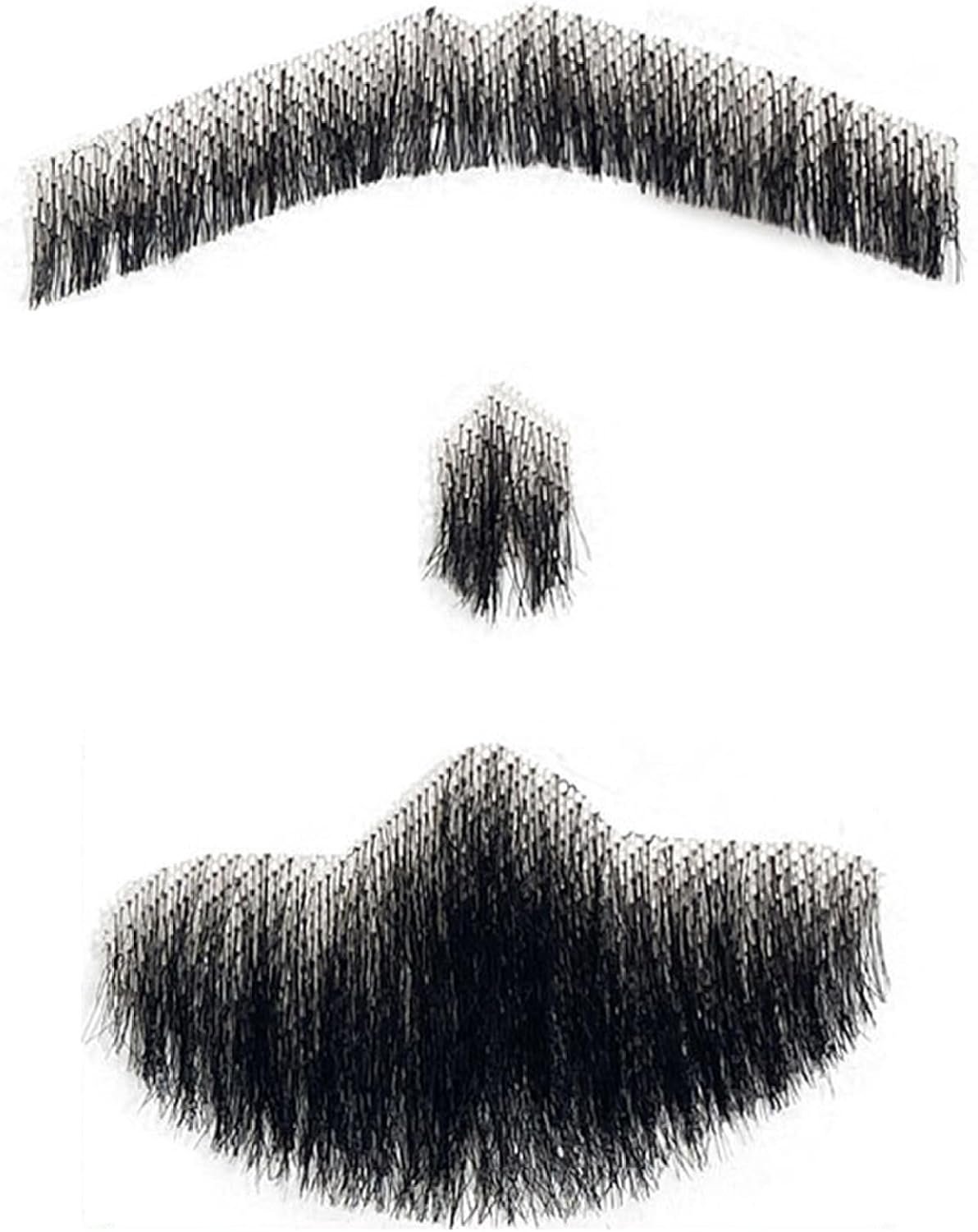 Gezichtshaar, baard, menselijk haar, realistische snor, onzichtbaar gezichtskostuum met kant, voor mannen, Halloween, cosplay, feest, stijl 1