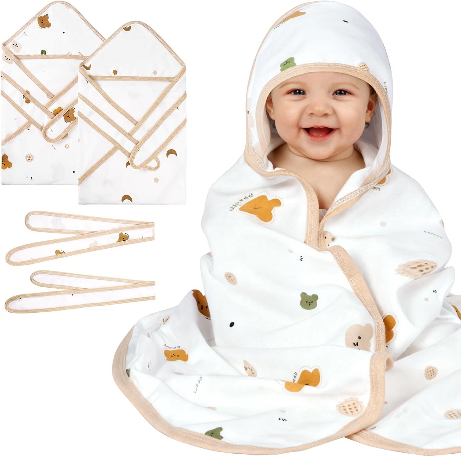 Zachte en Ademende Baby Swaddle Bags voor 0-3 Maanden, Set van 2, Katoenen Slaapzakken voor Jongens en Meisjes, Ideaal voor Comfortabel Slapen en Warmtebehoud