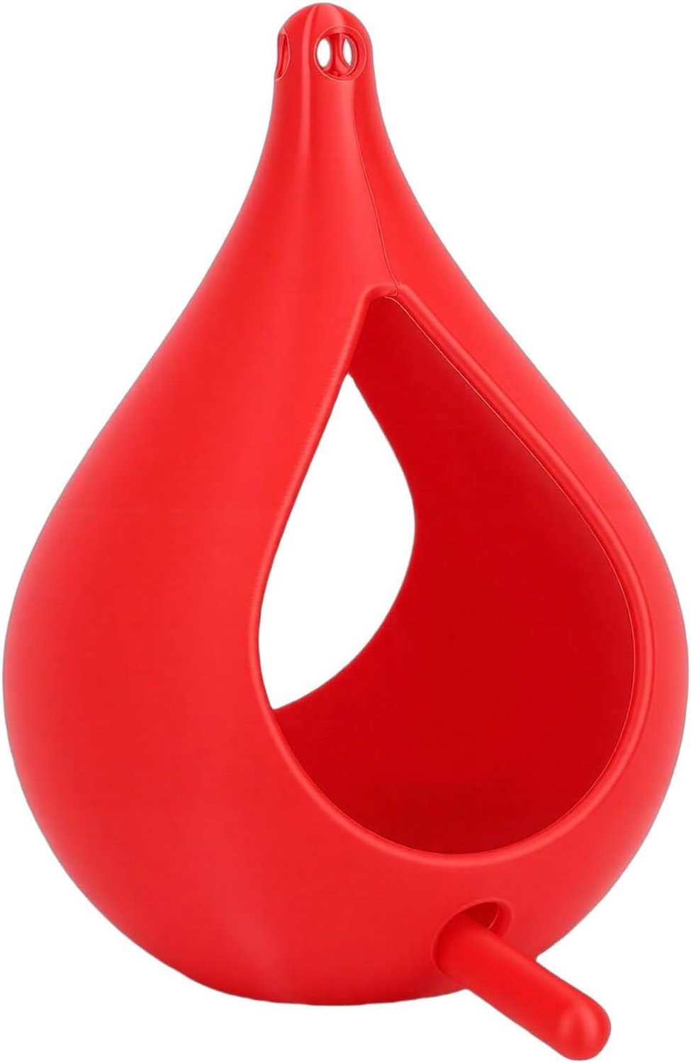 Chrees Plastic Regendruppelvormige Opknoping Vogelvoederbak Duurzame Outdoor Feed Houder Handig View Voor Vogels kijken (Rood)