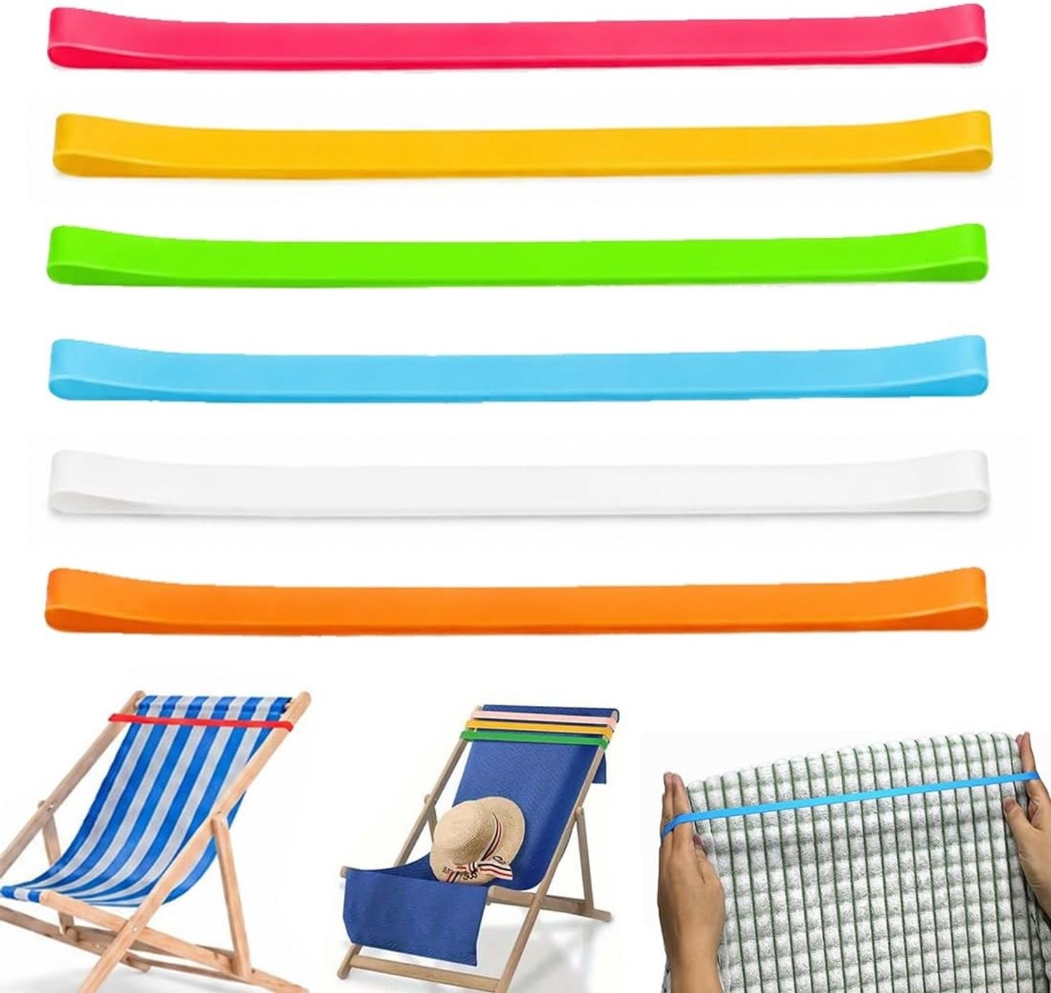 Elastische Zitstoel Covers voor Strandstoelen - Antivento, Duurzaam en Verstelbaar voor Vakantie, Zwembad en Cruises