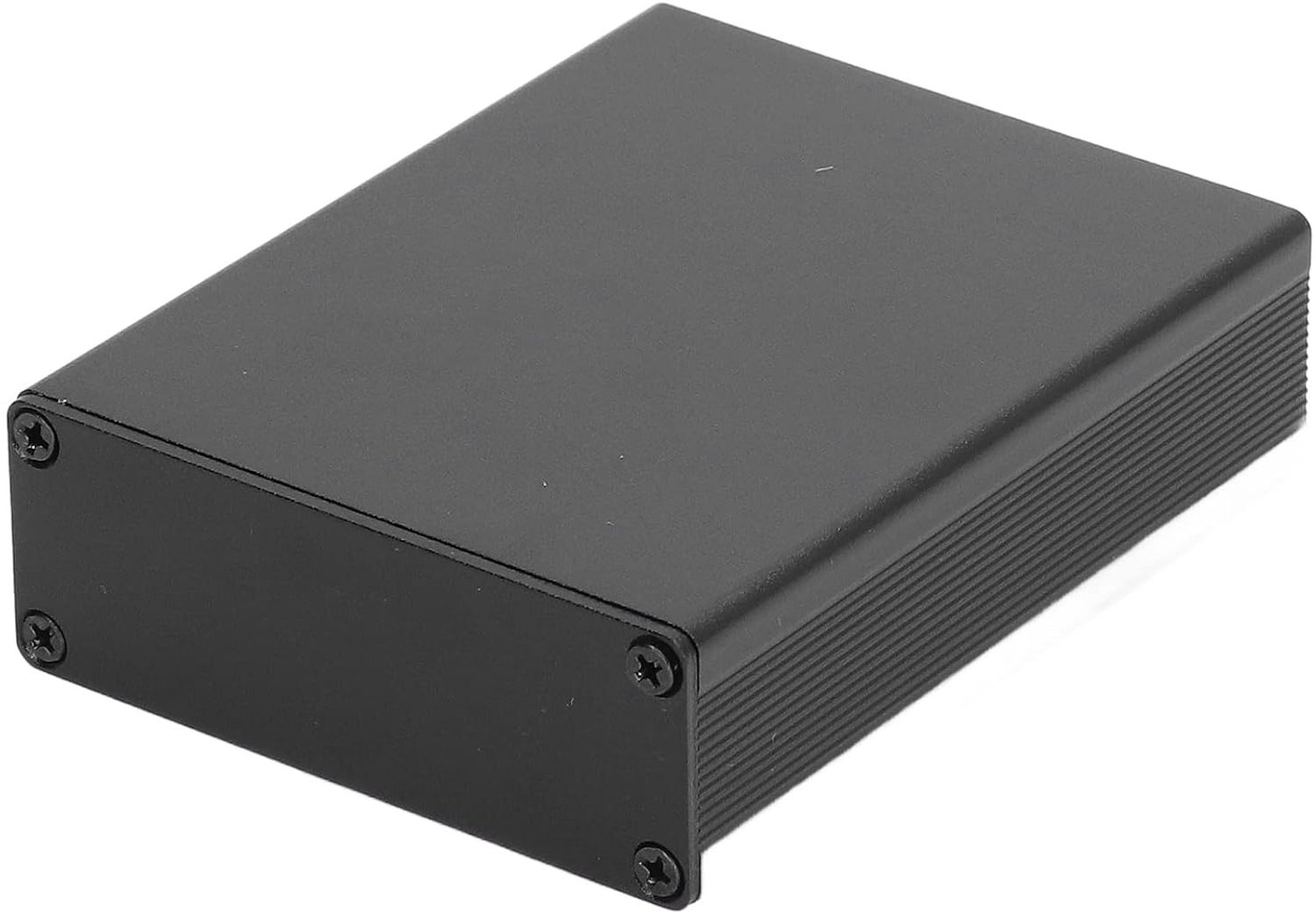 Aluminium housing, electronics, metal, empty, PCB board enclosure black - 8.5 x 6.3 x 1.5 cm (L x W x H)