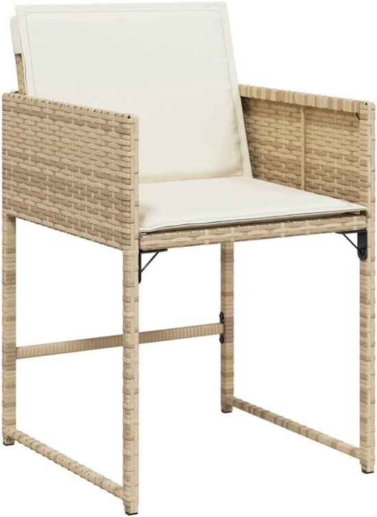 Poly rattan inklapbaar eethoek Tuinset beige — afbeelding 4