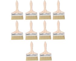 Vlekborstel Fictory verfvlekkenborstelset, 10 stuks kunstwollen borstelset, ergonomisch houten handvat, multifunctioneel voor reiniging, lak, 12 cm lang