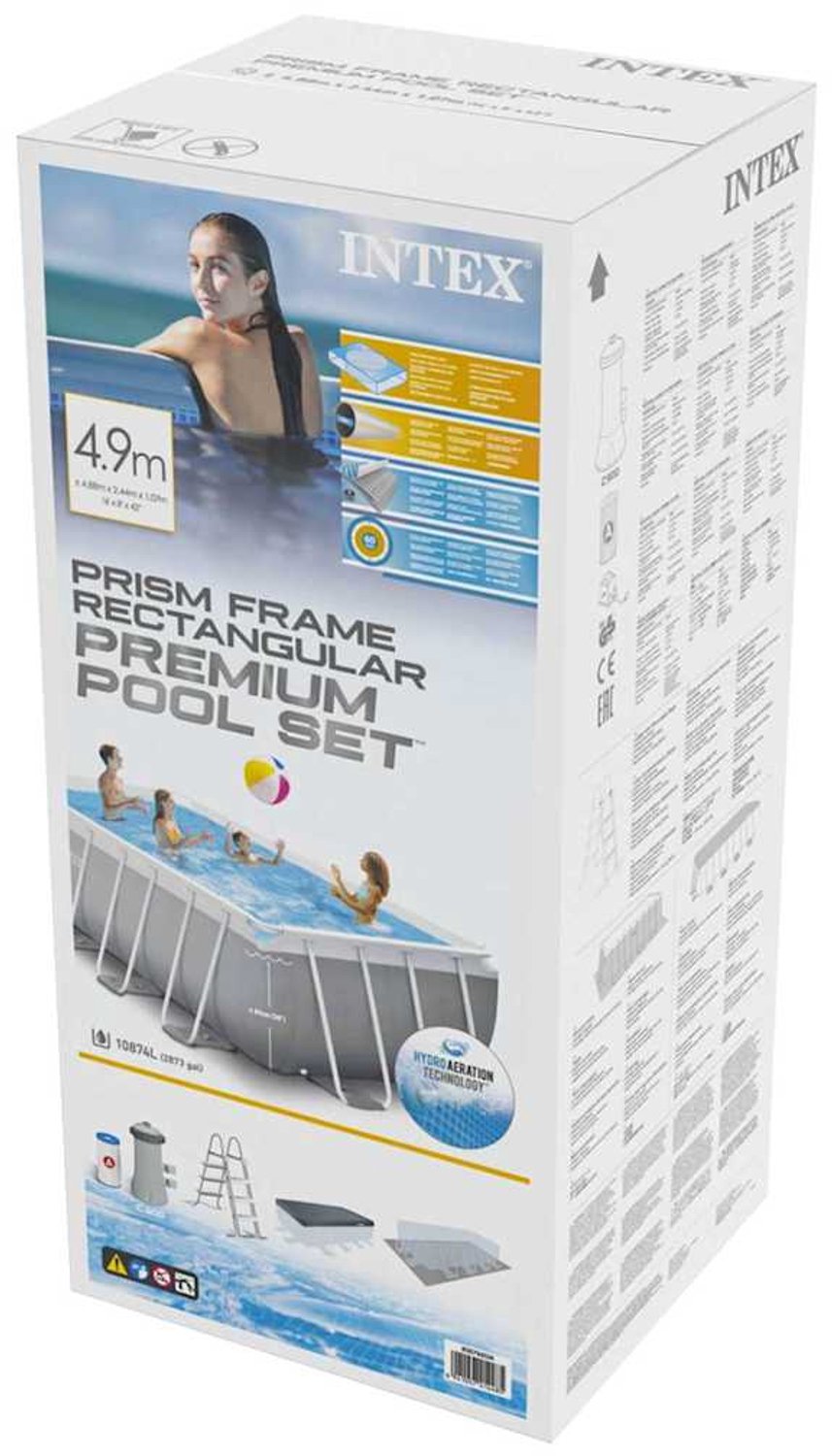 Intex Prism Frame kit piscine avec pompe de filtration - 488 x 244 x 107 cm