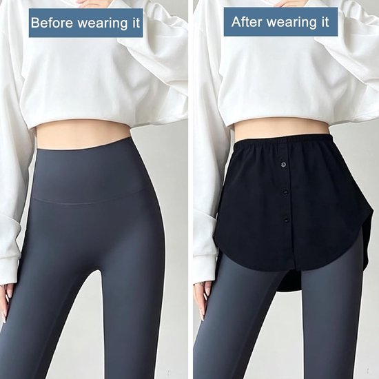 4 stuks overhemdverlenging dames: verstelbare shirt extender onderkleding blousrok, valse gelaagde rok, overhemdverlenging rok met knopen voor truien, sweatshirts, jassen — afbeelding 3