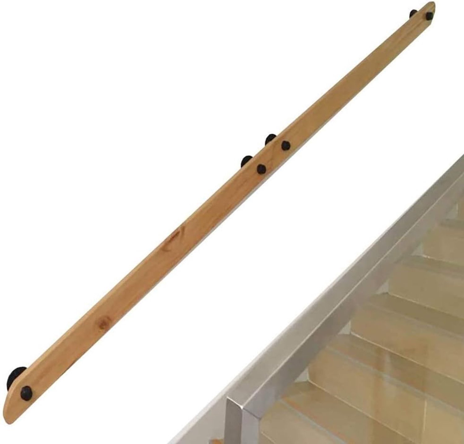 Leuningen voor trappen Trapleuning Leuning van hout, 1ft-20ft Complete set, Trapleuningen voor ouderen, Gangleuningen Steunstang, Huis Tuin Gang Lofts Decoraties Leuningen